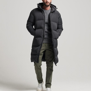 Veste d'hiver pour homme avec logo personnalisé en gros, longue veste matelassée coupe-vent avec logo personnalisé - Product Image 4