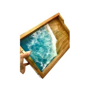 Trendy Offre Spéciale 2024 Plateau de service en bois et résine Bocaux à bonbons Style de luxe Petit déjeuner Fruits secs et collations Bocaux Plateau au prix d'usine - Product Image 1