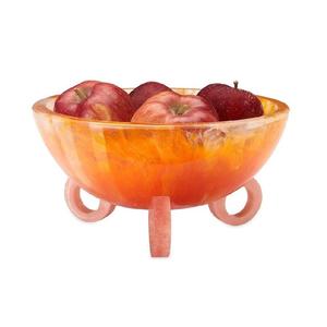 Bol décoratif en résine écologique fait à la main finition brillante design artistique élégant pour fruits salades collations décor de table de fête - Product Image 1