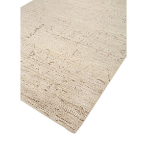 Tapis en laine afghane noué à la main, couleur ivoire, Re-1415, pour usage domestique - Tapis rectangulaire à motif abstrait pour salon et couloir - Product Image 2