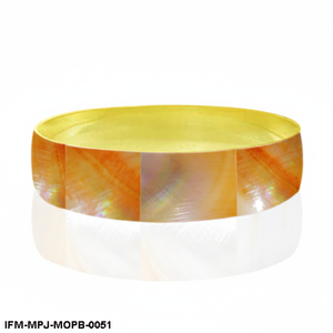 Bracelet en nacre naturelle dorée, incrustation en laiton fait main, bracelet en coquillage, incrustation en nacre irisée, bijoux pour femmes - Product Image 1