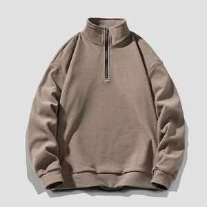 Nouveaux sweats à capuche Basics en gros, de haute qualité, col montant, confort, manches longues, fermeture éclair quart de tour, pull pour hommes 2026 - Product Image 3
