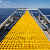 Passerelle de nettoyage de panneaux solaires GRP, grille antidérapante en fibre de verre FRP de 30 mm, panneau OEM