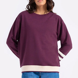 Nueva moda mujer algodón Sudadera Mujer largo liso algodón sudaderas suéter mejor calidad 100% algodón moda sudaderas - Product Image 1