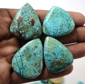 2025 Wholesale Natural Chrysocolla Cabochons Mixed Shape and Size BK Oval Cut Gemstone Lot for Jewelry Making from Jaipur - Product Image 2