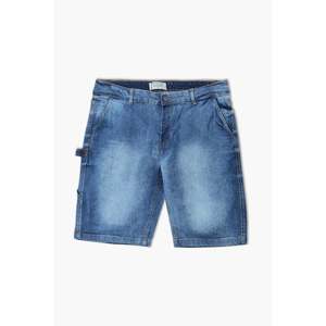 Short en Denim Taille Haute Style Vintage pour Homme-M/Bleu Streetwear Casual Print Cargo Shorts Broderie Décoration Clair Foncé - Product Image 2