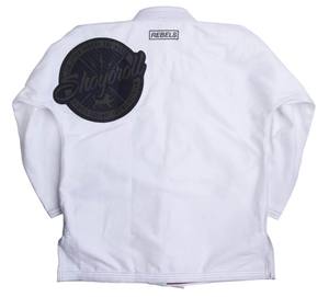 Uniforme de Jiu-Jitsu Brasileño BJJ Gi Shoyoroll Cut Batch 51 REBEL Japan, Color Blanco - Product Image 2