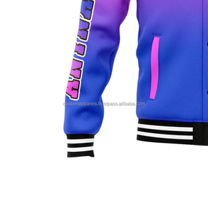 Chaqueta universitaria personalizada para equipos deportivos, ropa atlética con cuello levantado, decoración y logotipo bordados en la parte delantera, para el equipo de Deportes de la - Product Image 6