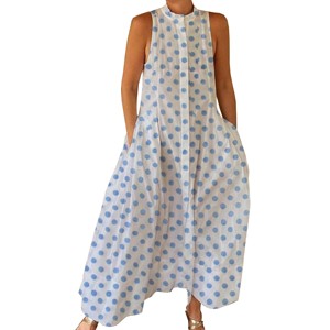 Mono con Estampado en Bloque y Mono de Verano, Mono con Estampado en Bloque Hecho a Mano, Moda Resort, Mono con Estampado en Bloque Indio Hecho a Mano, Primavera/Verano para Adultos - Product Image 1