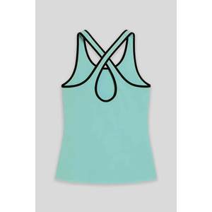 Tommylife - Camiseta Deportiva sin Mangas con Tirantes Cruzados en Verde Agua para Mujer - 97094 - VERDE AGUA - Product Image 2