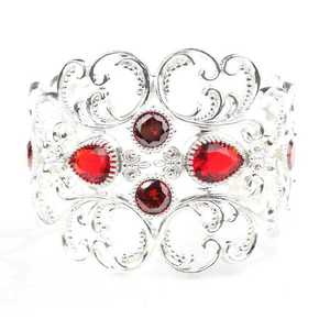 Cultural Collectible Thick <b>Bracelet</b> Adorned with Red <b>Ruby</b> Stone - Product Image 5