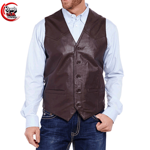 Chaleco de piel de vaca ajustado hecho a medida para hombre, ropa exterior de moda con decoración de botones, transpirable para invierno, a la venta - Product Image 3