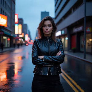 Venta al por mayor señoras recortadas de piel de oveja chaquetas de cuero de la motocicleta | Mujeres Streetwear mangas desmontables Chaqueta corta de cuero del motorista - Product Image 3