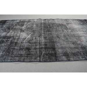 Vintage Turkish Rug 3,5x7,<b>9</b> ft (106x240 cm), Black Gray Plants & trees Rug - Product Image 3