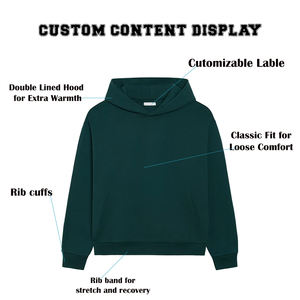 Sweat à capuche pour homme personnalisé, en molleton de coton lourd 400 g/m², pull à capuche surdimensionné à épaules tombantes, vente en gros d'usine, OEM en vrac - Product Image 6