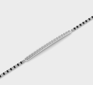 Pulsera Mangalsutra con Diamante Redondo de Corte Brillante Cultivado en Laboratorio, Certificado por IGI, en Plata de Ley 925 Sólida - Product Image 4
