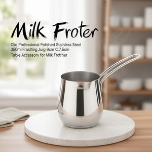 Carafe à mousse Cilio Professional en acier inoxydable poli 350 ml, 9 cm x 7,5 cm, accessoire de table pour mousseur à lait - Product Image 3