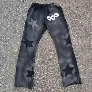 Unisex Plus Size <b>Men</b> Autumn Solid Breathable <b>Thermal</b> Acid Wash Sun Faded Flared Zip Hoodie Sweatpants Set Custom Embroidery High - Product Image 3