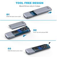 FIDECO Aluminio Portátil USB C 10gbps Tipo-c Carcasa de Disco Duro Externo M2 Ssd Case Nvme Sata Enclosure
