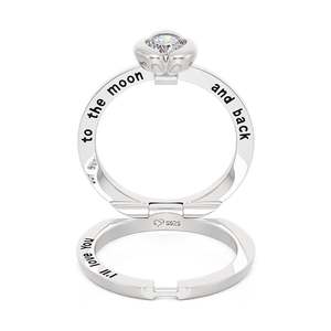 Bague de promesse personnalisée Jeulia en argent sterling avec rubis et zircon - Product Image 2