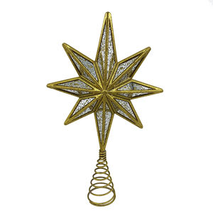 Topper d'arbre de noël personnalisé rétro or feuille miroir étoile de noël Topper d'arbre de noël Offres Spéciales - Product Image 2