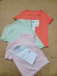 Camiseta de Verano para Niñas, Cuello Redondo, Tejida, Lisa, de Primera Calidad, Informal, Manga Corta, Transpirable, Ecológica, a la Moda para Niños - Product Image 6