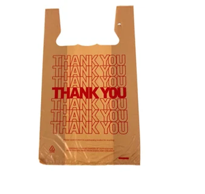 Reusable Vest Shopping Bag with Custom Logo Manufacturer's Thank You T-Shirt <b>Plastic</b> <b>Tote</b> for Packaging Storage - Product Image 3