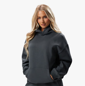 Conjunto Deportivo de 2 Piezas para Mujer, Invierno, Color Sólido, Chaqueta Bomber Retro, Sudadera, Pantalones de Felpa de Cintura Alta, Corte Regular - Product Image 2