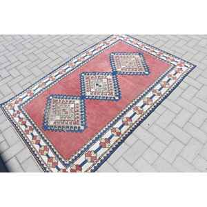 Alfombra Vintage de 3.8x6 pies, Alfombra Turca, Alfombra de Lana Roja Marroquí - Product Image 2