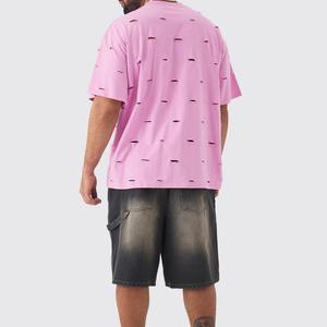 Camisetas de gran tamaño para hombre 100% algodón Jersey en blanco logotipo personalizado desgastado media manga Casual transpirable venta al por mayor moda de verano - Product Image 4