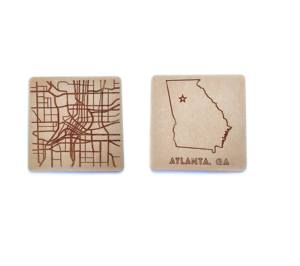 ที่รองแก้วแผนที่ทำจากไม้ทรงสี่เหลี่ยมแกะสลักด้วยเลเซอร์เป็นมิตรกับสิ่งแวดล้อมแกะสลักเมืองนิวยอร์กบนไม้สามารถปรับแต่งถนนในเมืองใดก็ได้ - Product Image 6