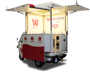 Triciclo Eléctrico para Comida, Carrito Móvil de Catering, Furgoneta de Comida Callejera de 4 Ruedas, para Café, Pizza, Tacos, Helados, Snacks, Hot Dogs - Product Image 1