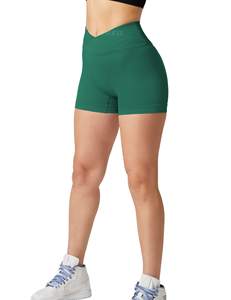 Pantalones cortos de Yoga sin costuras de cintura alta para mujer, mallas de entrenamiento, ropa deportiva para gimnasio, ropa deportiva reciclada hecha de Spandex/nailon - Product Image 5