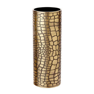 Jarrón de metal único para sala de estar, jardín y balcón, decoración, florero plateado brillante con hoja chapada en oro - Product Image 3