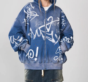 Sweat-shirt vintage surdimensionné à épaules tombantes, peinture au pistolet 500GSM, effet délavé au soleil, streetwear, logo personnalisé, fabricant OEM - Product Image 5