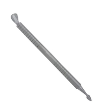 Pousse-cuticules et cuillère nettoyante pour ongles professionnels réutilisables, plaqués or, double face, en acier inoxydable