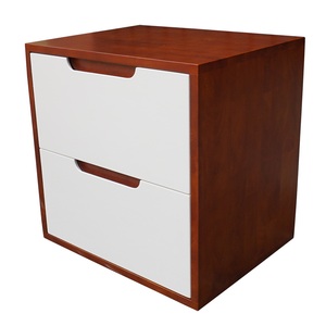 SFTDG006 - Mesita de Noche de Madera de Caucho con 2 Cajones y Diseño Minimalista en Varios Colores - Product Image 4