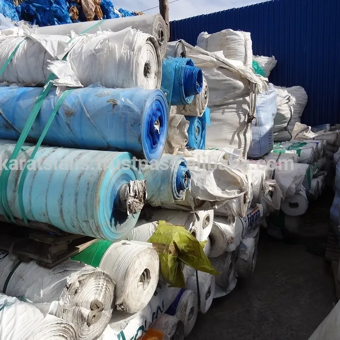 LDPE plastik FILM ruloları ve balyalar, endüstriyel hurda/atık sonrası renkleri karıştırır.