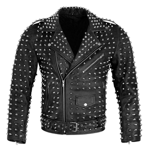 แจ็กเก็ตมอเตอร์ไซค์หนังแท้กันลมระบายอากาศได้ดีสไตล์พังก์วินเทจสำหรับทุกเพศ - Product Image 5