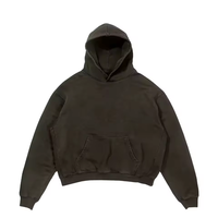 Penjualan Terbaik Hoodie potong Unisex ukuran besar bulu 450GSM berat 100% katun French Terry Streetwear Pullover Hoodie