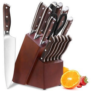 Couteaux Damas faits à la main ensemble de couteaux de chef de cuisine en acier inoxydable de 9 pièces - Product Image 1