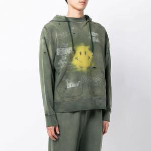 Logo personnalisé 450gsm Sweats à capuche brodés lourds avec patch vintage Sweats à capuche vieillis pour hommes - Product Image 6