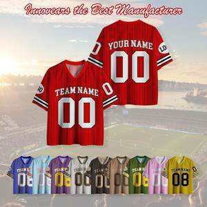 Camiseta de fútbol 100% algodón personalizada para hombre, camiseta de fútbol de alta calidad con gráfico bordado, Camiseta de punto de talla grande de gran tamaño - Product Image 6