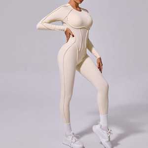 Mono de Yoga para Mujer, Personalizado, con Media Cremallera, Pantalones Largos, Body, Traje Deportivo para Gimnasio, Fitness, Baile y Yoga - Product Image 6