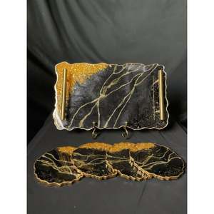 New Handmade Design Resin Serving <b>Tray</b> <b>for</b> Flat Weddings Flowers <b>Decoration</b> & Dinner Servings - Product Image 5