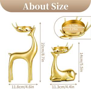 Gold Fancy <b>Reindeer</b> Tea <b>Light</b> Holder Iron Material Luxury Eco-Friendly Festive Christmas Table Decoration for Holiday - Product Image 5