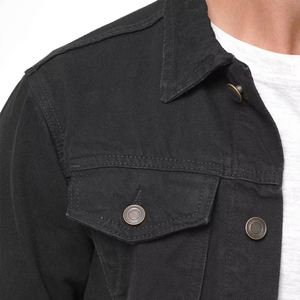 Chaqueta Vaquera de Invierno para Hombre, Estilo Vintage, Lavado Ácido, 100% Algodón, Color Sólido, Corte Ajustado, Informal - Product Image 4