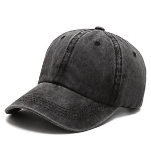 Casquettes de baseball en jean 100% coton à 6 panneaux de haute qualité brodées avec logo personnalisé casquettes de baseball en détresse lavées à l'acide - Product Image 3