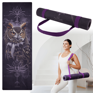 Premium Suede Yoga <b>Mat</b> Owl Design Green 183 61 cm Thick 3 mm Natural Rubber Non Slip Eco-Friendly Yoga Pilates Fitness <b>Mat</b> - Product Image 1