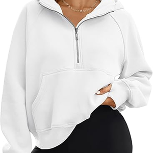 Sweats en soie automne/hiver 2025 pour femmes vestes zippées à capuche avec hauts surdimensionnés tenues d'entraînement Y2K sweats à capuche à la mode - Product Image 5